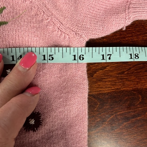 Jessica Simpson Womens Cardigan XS Pink Short Sleeves Embroidered Floral NWT - Picture 10 of 12